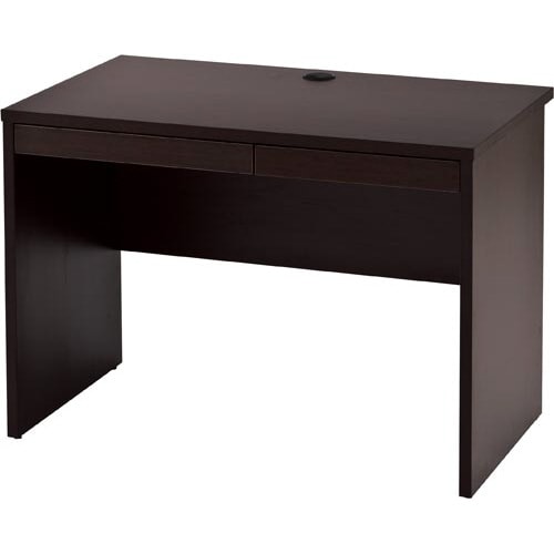 B木製デスク 幅1000引出付(2個)Dブラウン