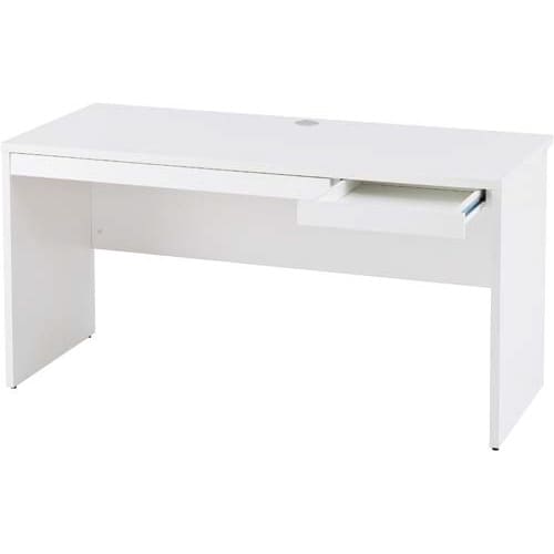 B木製デスク 幅1400引出付(2個) ホワイト