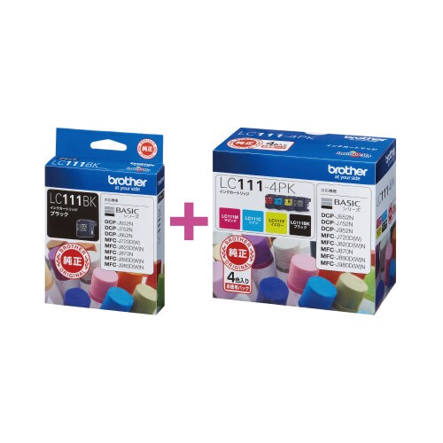 純正インク LC111黒+LC111−4PK