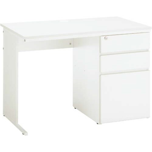 ワーキングデスク片袖奥600幅1000ホワイト