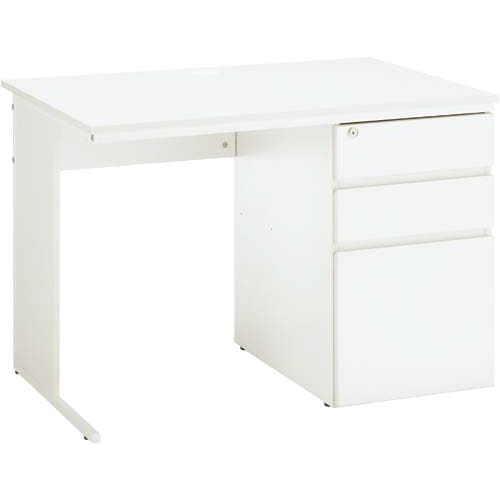 ワーキングデスク片袖奥700幅1000ホワイト