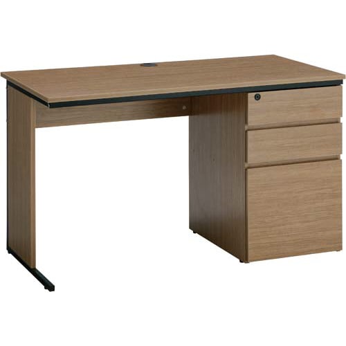 ワーキングデスク片袖奥600幅1200ウォルナット