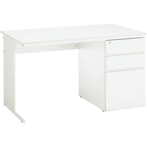 ワーキングデスク片袖奥700幅1200ホワイト