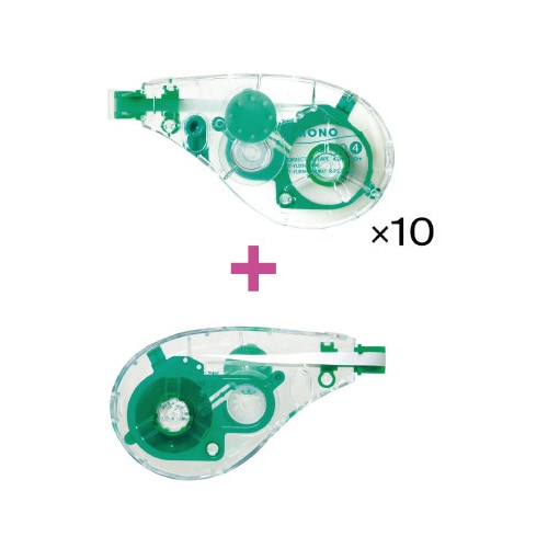 モノエルゴ幅4.2mmクリア緑本体10個+詰替1個