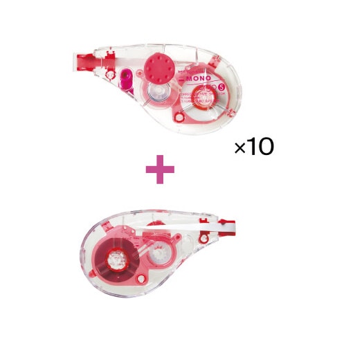 モノエルゴ幅5mmクリアピンク本体10個+詰替1個