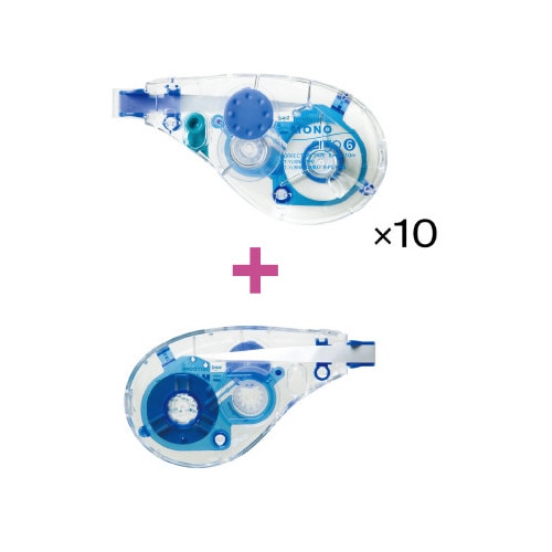 モノエルゴ幅6mmクリアブルー本体10個+詰替1個