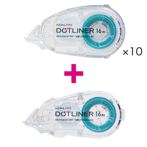 ドットライナー(本体)・透明10個+詰替1個