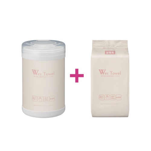 残りが見える純水99%ウェットタオル 本体+詰替