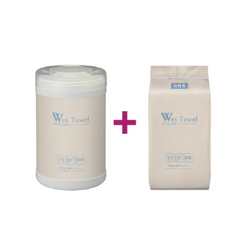 残りが見える除菌ウェットタオル 本体+詰替セット