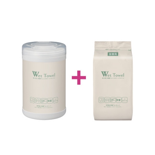 残りが見える除菌ウェットノンアルコール 本体+詰替