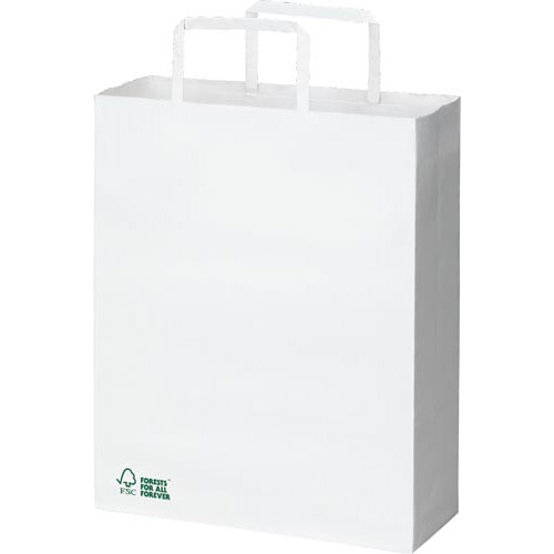FSC(R)認証 平紐手提げ袋 白 S 50枚×6