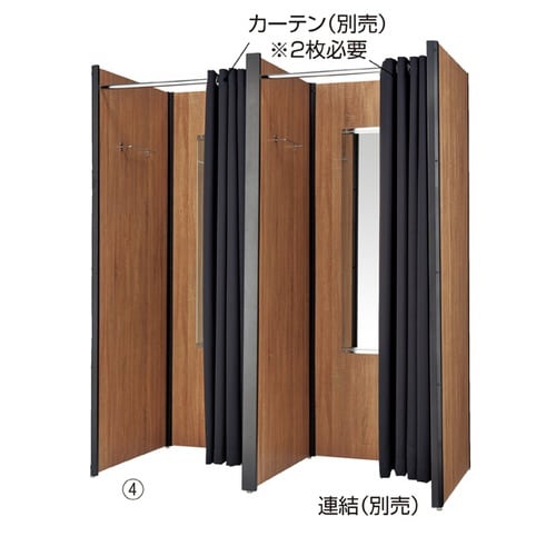 フィッティングルーム本体 ブラック×ラスティック柄