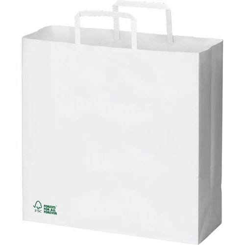 FSC(R)認証 平紐手提げ袋 白 M 50枚×3