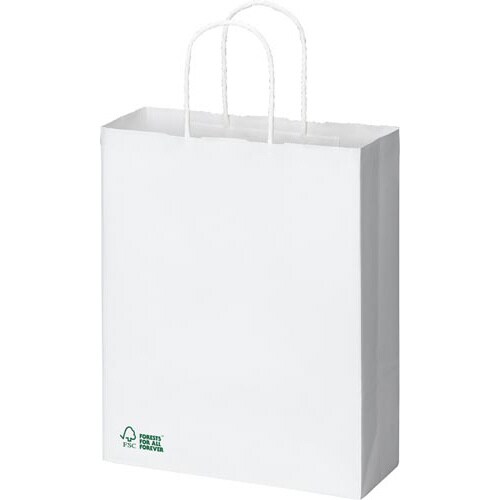 FSC(R)認証 丸紐手提げ袋 白 S 50枚