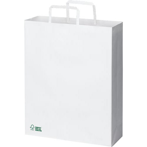 FSC(R)認証 平紐手提げ袋 白 L 50枚