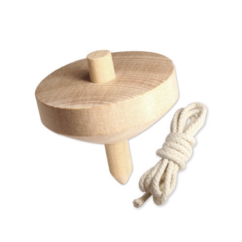 木製ゴマ(ヒモ付)無着色 φ65