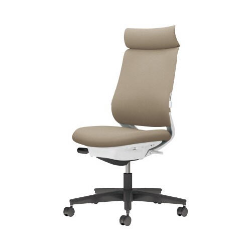 チェア ミトラ2黒脚ハイ肘無RF本体白茶色U