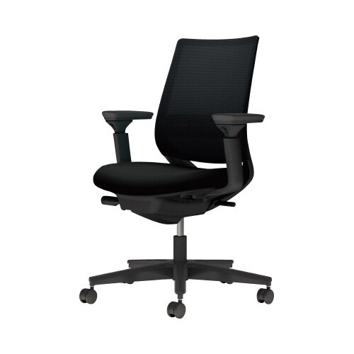 チェア ミトラ2黒脚ロー可動肘RM本体黒黒W