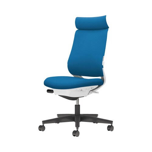 チェア ミトラ2黒脚ハイ肘無RF本体白青U