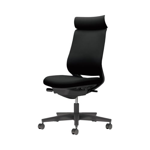 チェア ミトラ2黒脚ハイ肘無F本体黒黒U