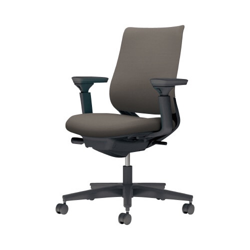 チェア ミトラ2黒脚ロー可動肘F本体黒灰色W