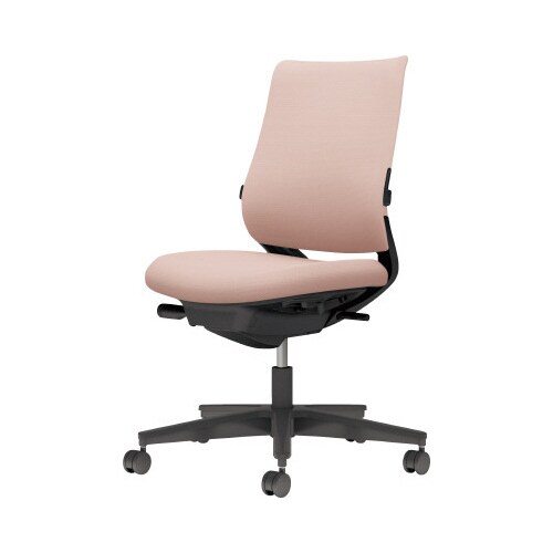 チェア ミトラ2黒脚ロー肘無RF本体黒桃色W