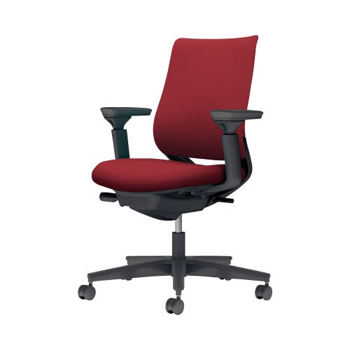 チェア ミトラ2黒脚ロー可動肘F本体黒赤U