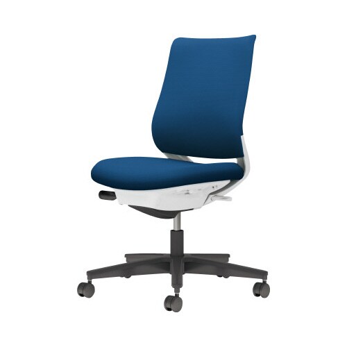 チェア ミトラ2黒脚ロー肘無F本体白紺色U