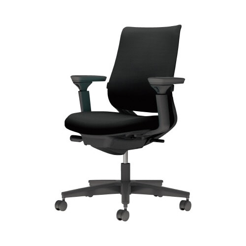 チェア ミトラ2黒脚ロー可動肘RF本体黒黒W