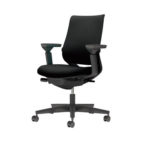 チェア ミトラ2黒脚ロー可動肘RF本体黒黒U