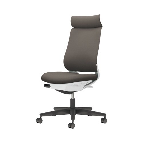 チェア ミトラ2黒脚ハイ肘無F本体白灰色W