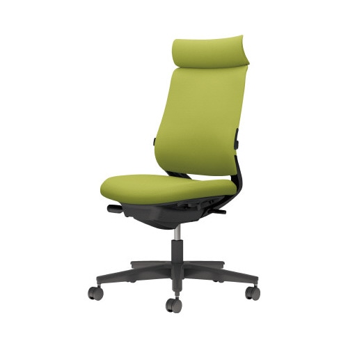 チェア ミトラ2黒脚ハイ肘無RF本体黒黄緑U