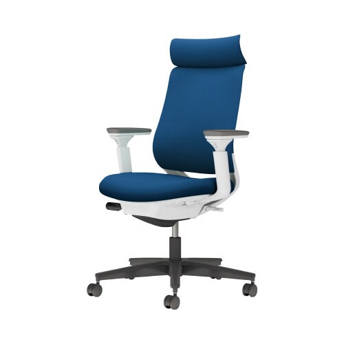 チェア ミトラ2黒脚ハイ可動肘F本体白紺色U