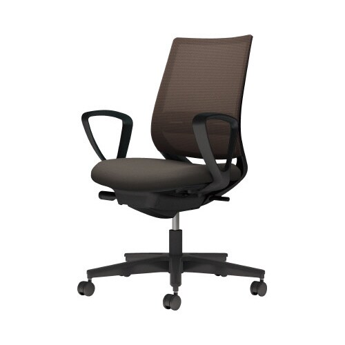 チェア ミトラ2黒脚ローサークル肘RM本体黒灰色U