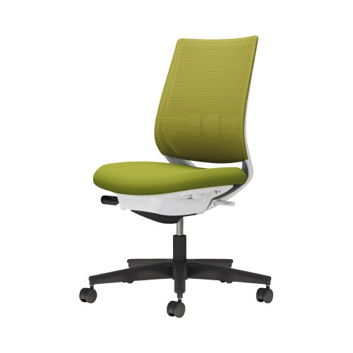 チェア ミトラ2黒脚ロー肘無RM本体白黄緑W