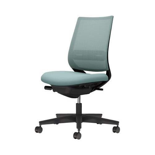 チェア ミトラ2黒脚ロー肘無RM本体黒水色U