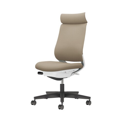 チェア ミトラ2黒脚ハイ肘無F本体白茶色U