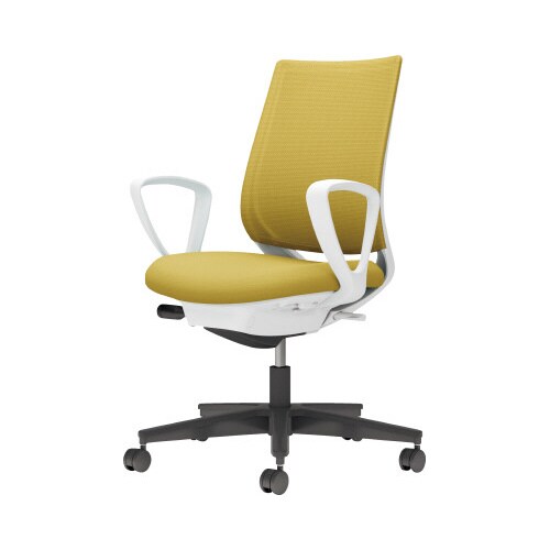 チェア ミトラ2黒脚ローサークル肘M本体白黄U