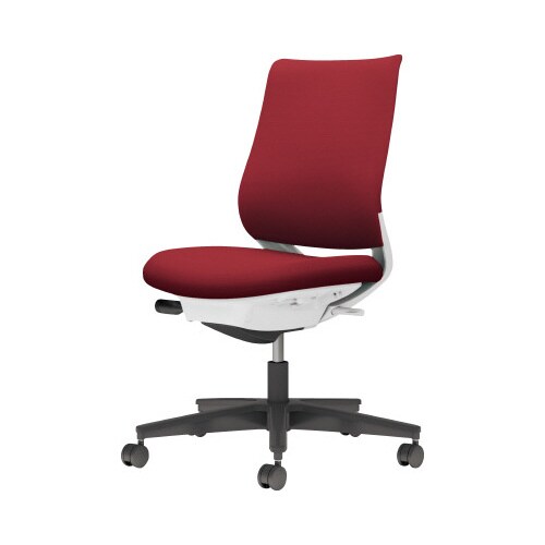 チェア ミトラ2黒脚ロー肘無F本体白赤U