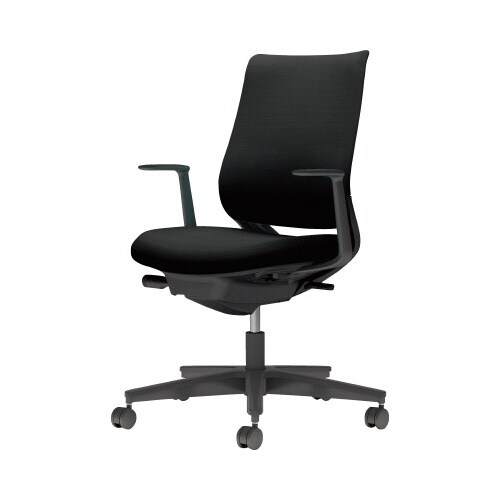 チェア ミトラ2黒脚ローL字肘F本体黒黒U