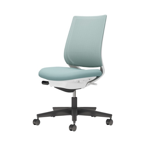 チェア ミトラ2黒脚ロー肘無M本体白水色U