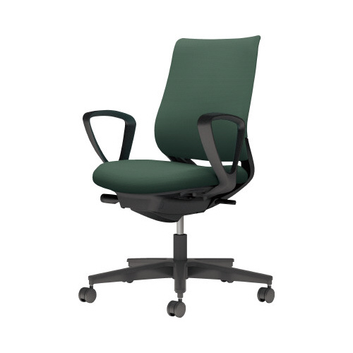 チェア ミトラ2黒脚ローサークル肘F本体黒濃緑U
