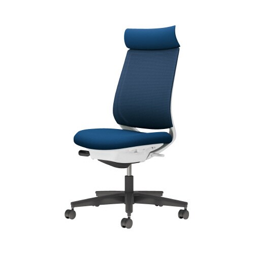 チェア ミトラ2黒脚ハイ肘無M本体白紺色U