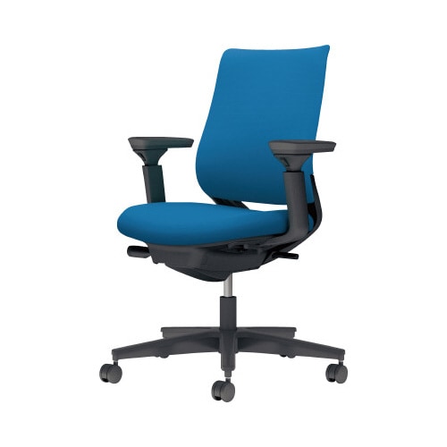 チェア ミトラ2黒脚ロー可動肘F本体黒青U