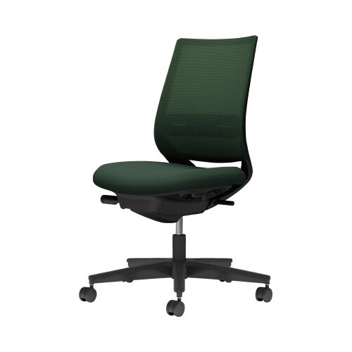 チェア ミトラ2黒脚ロー肘無RM本体黒濃緑W