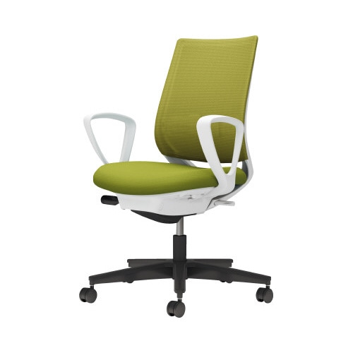 チェア ミトラ2黒脚ローサークル肘RM本体白黄緑W