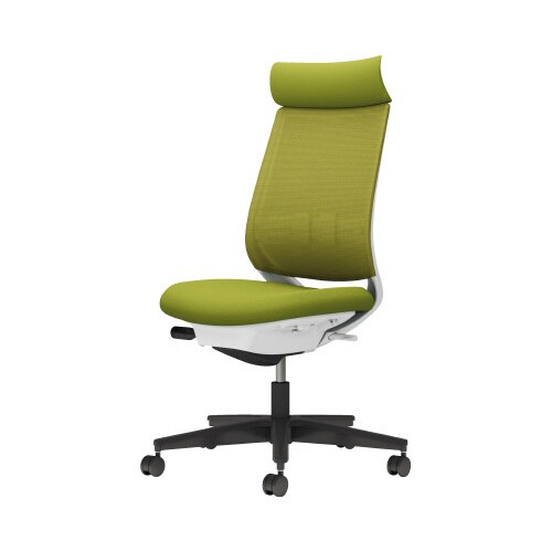 チェア ミトラ2黒脚ハイ肘無RM本体白黄緑W