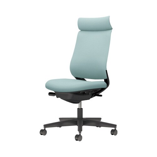 チェア ミトラ2黒脚ハイ肘無F本体黒水色U