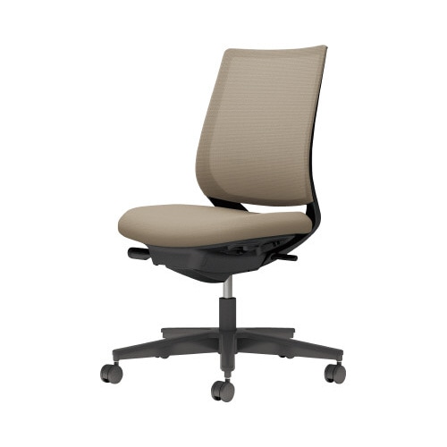 チェア ミトラ2黒脚ロー肘無M本体黒茶色W