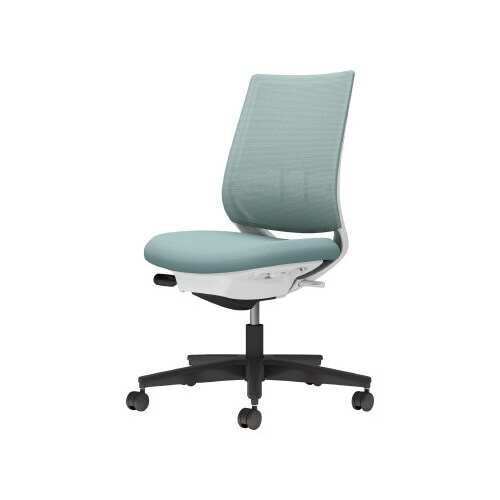 チェア ミトラ2黒脚ロー肘無RM本体白水色U